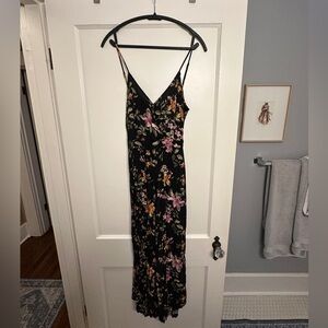 American Eagle Outfitters Black and Pink Floral Jumpsuit